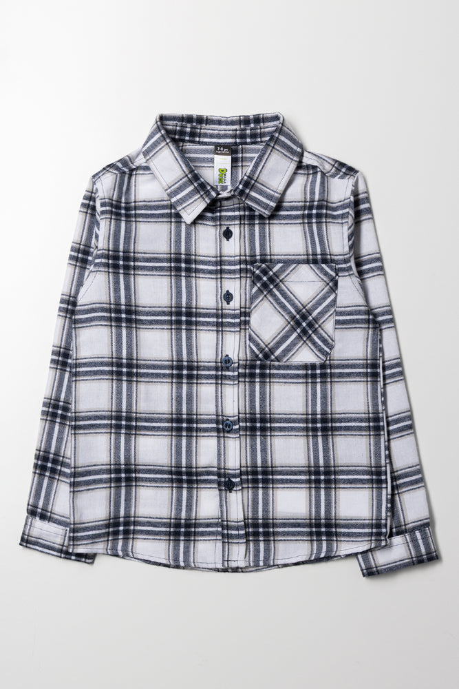 Check Long Sleeve Shirt White And Green