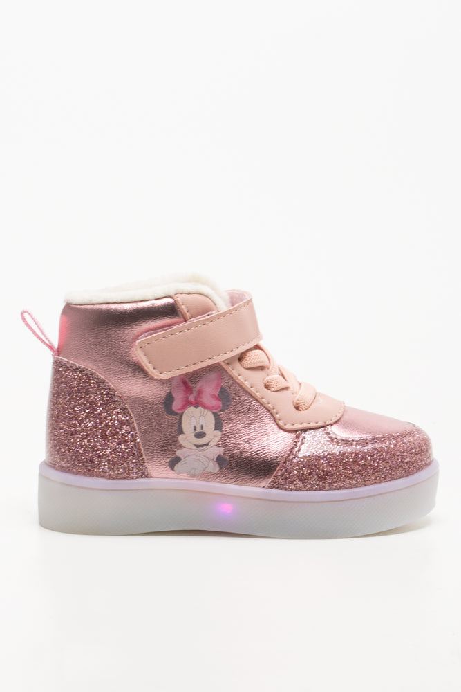 Minnie Mouse Light Up High Top Sneakers Pink (1)