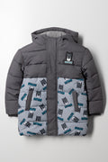 Batman Puffer Parka Jacket Grey