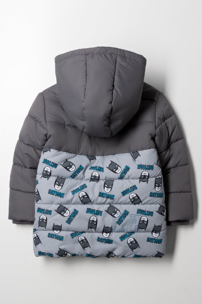 Batman Puffer Parka Jacket Grey (3)