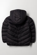Basic Hooded Puffer Jacket Black (2)