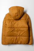 Hooded Puffer Jacket Tan (2)
