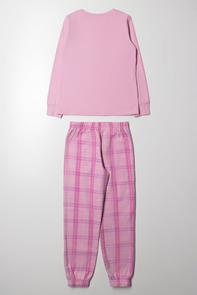 Flannel Pyjama Set Pink (3)