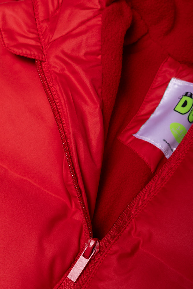 Hooded Puffer Jacket Red