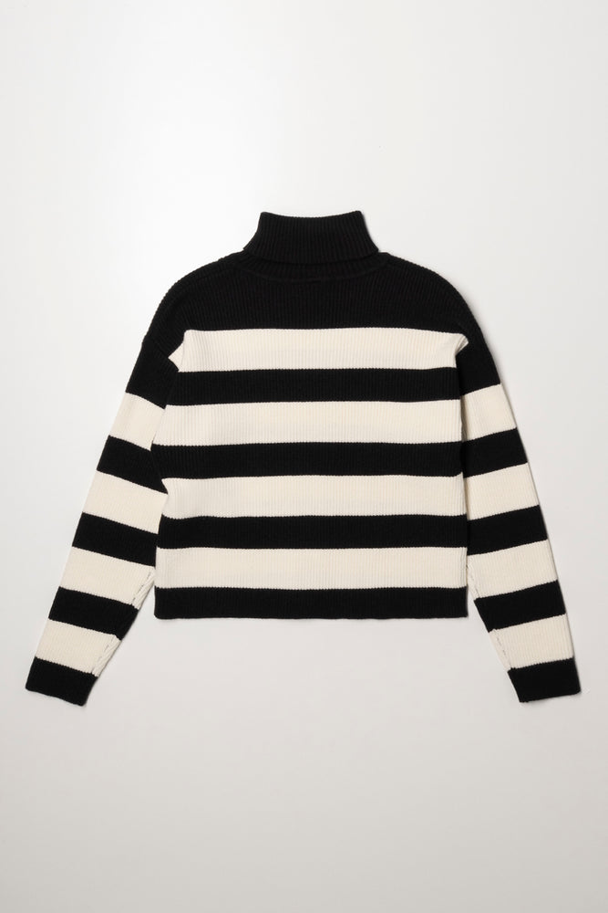 Stripe Jersey Black And White (2)