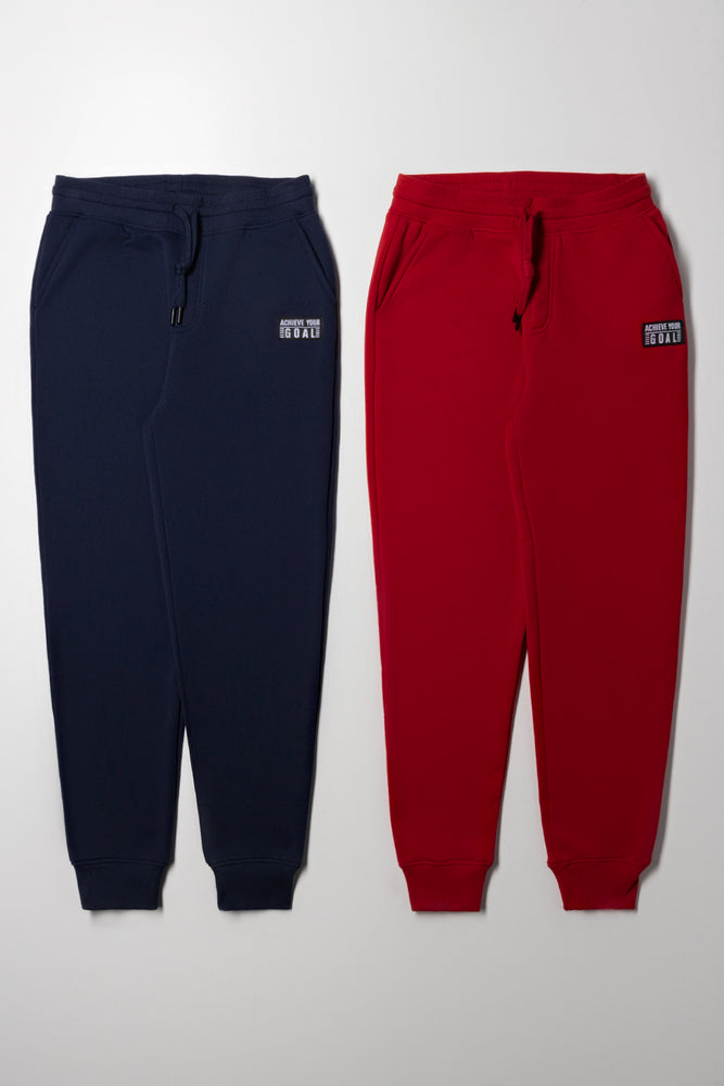2 Pack Trackpants Navy And Red