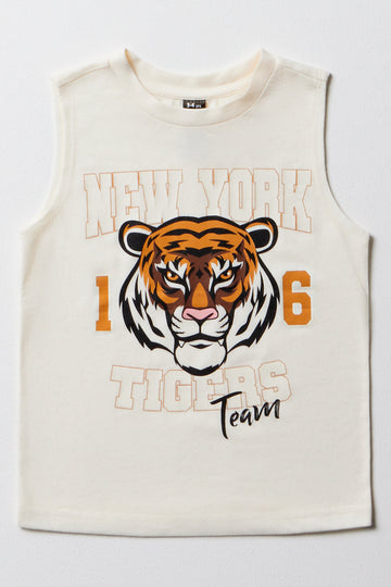Tiger Sleeveless T-Shirt White