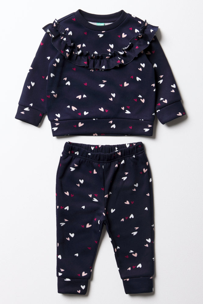 Heart Frill Tracksuit Navy