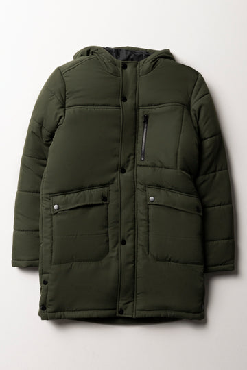 Puffer Parka Jacket Green