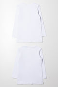 2 Pack Long Sleeve Vests White (2)