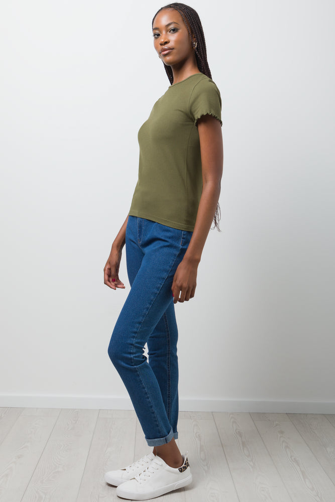 Crew Neck Short Sleeve T-Shirt Green