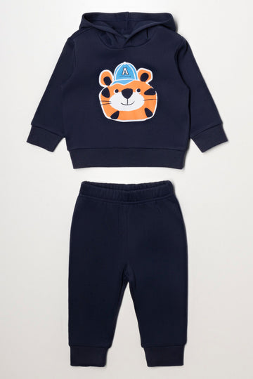 Tiger Hooded Tracksuit Navy