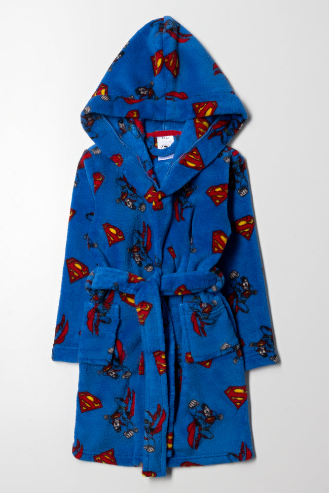 Superman Fleece Gown Blue