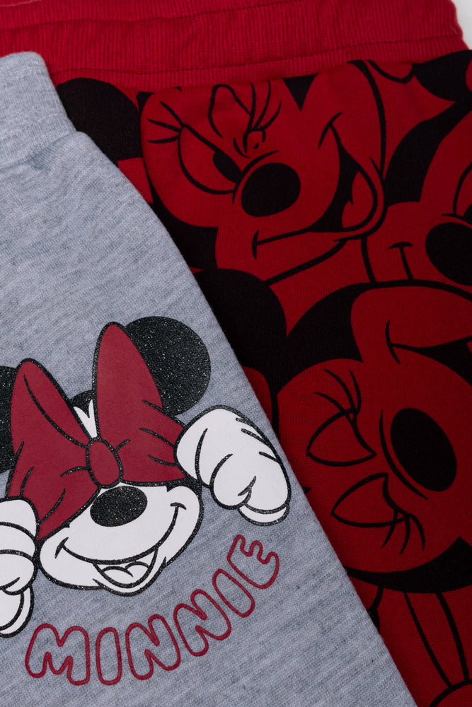 Minnie Mouse 2 Pack Trackpants Grey And Red