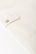 Straight Leg Cargo Denim Jeans Cream (1)