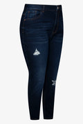 Ripped Skinny Denim Jeans Dark Blue (1)
