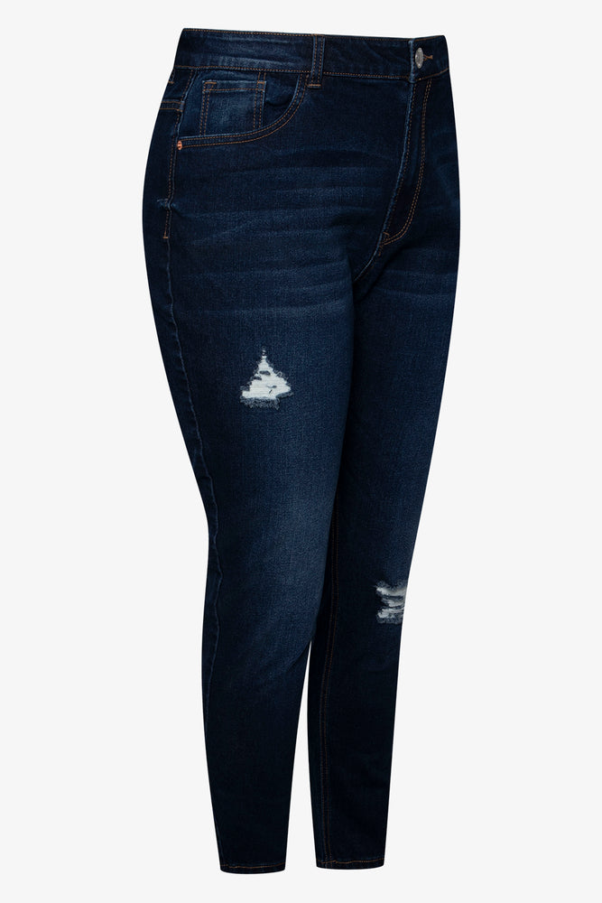 Ripped Skinny Denim Jeans Dark Blue (1)