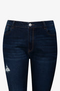 Ripped Skinny Denim Jeans Dark Blue (3)