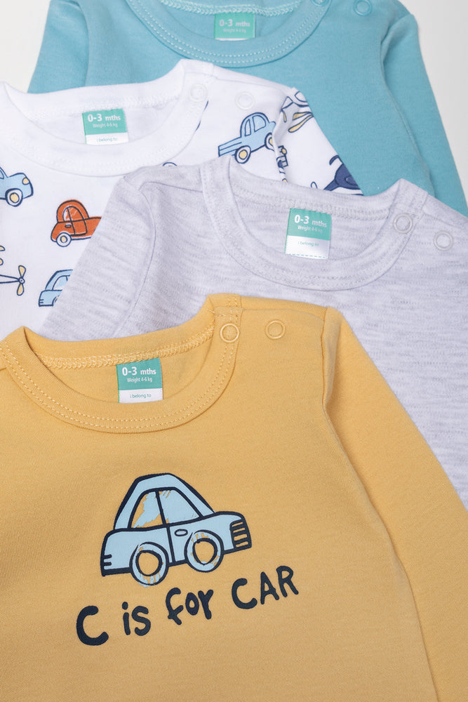 4 Pack Long Sleeve Bodyvests Blue (1)