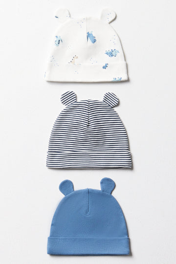 3 Pack Hats Blue, Navy And White