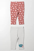 2 Pack Leggings Grey And Pink