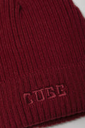 Embroidered Beanie Burgundy (1)