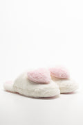 Heart Slippers Cream And Pink
