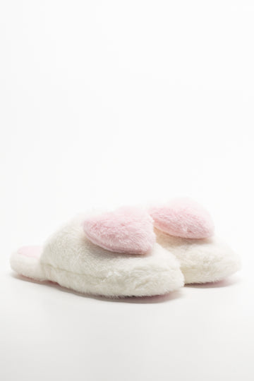 Heart Slippers Cream And Pink