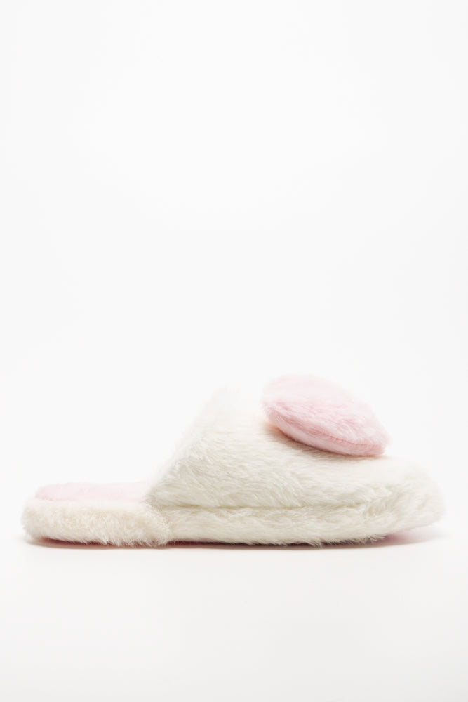 Heart Slippers Cream And Pink (1)