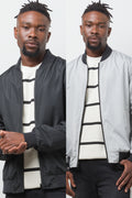 Reversible Bomber Jacket Black And Grey