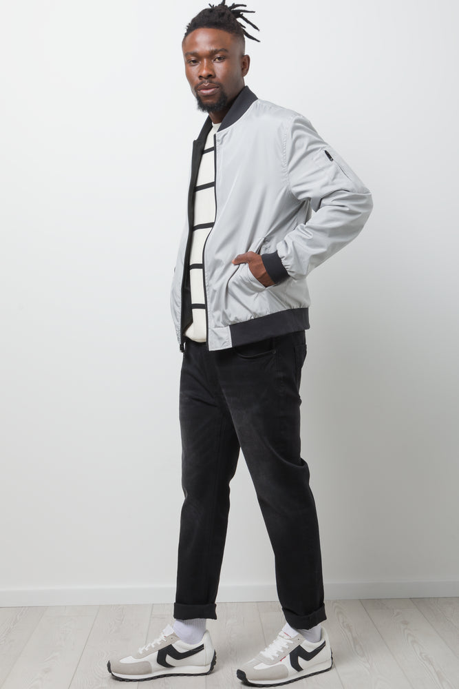 Reversible Bomber Jacket Black And Grey