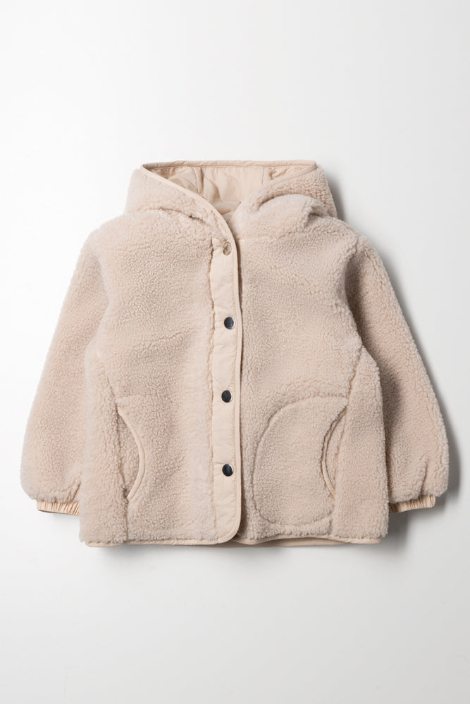 Hooded Borg Jacket Natural