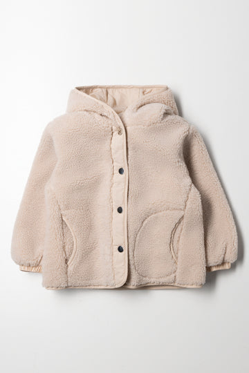 Hooded Borg Jacket Natural
