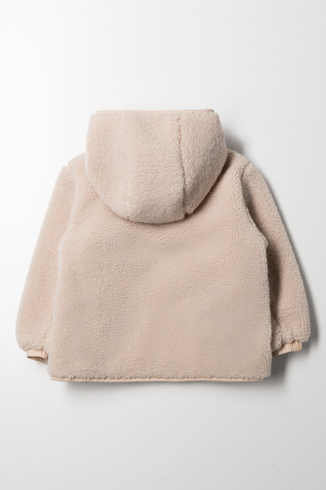 Hooded Borg Jacket Natural (3)