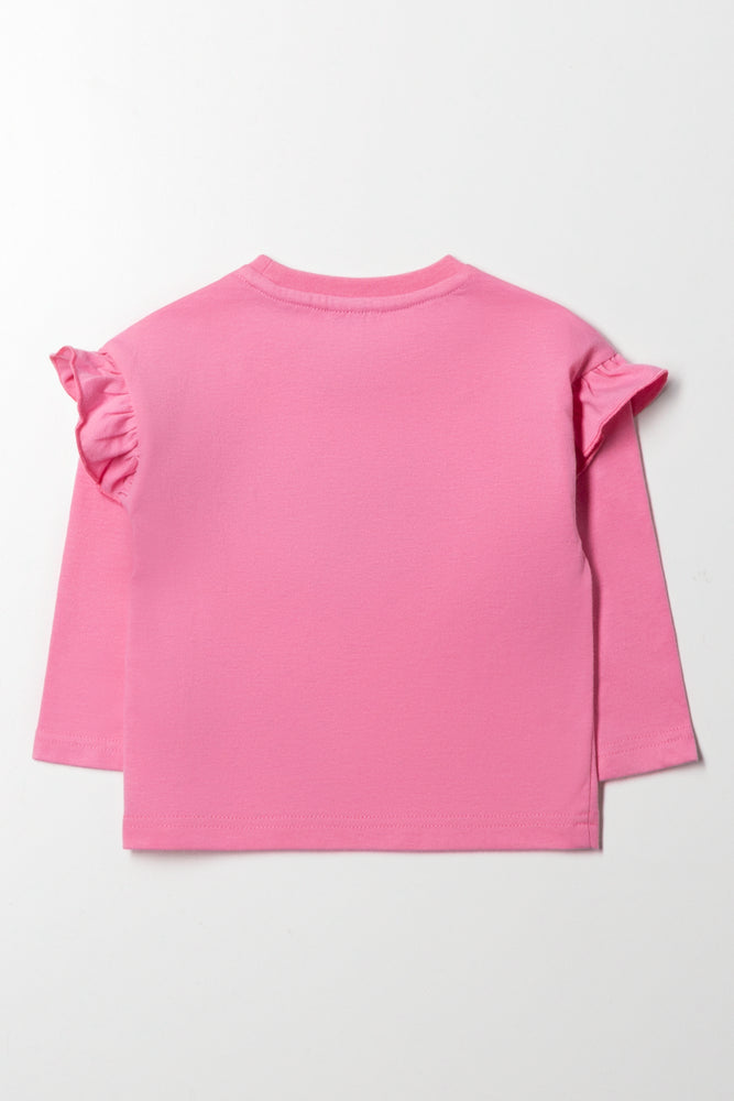 Drop Shoulder T-Shirt Pink (2)