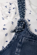 Denim Babydoll Dress And Long Sleeve T-Shirt Set Blue (1)
