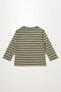 Stripe Long Sleeve T-Shirt Natural And Green (2)