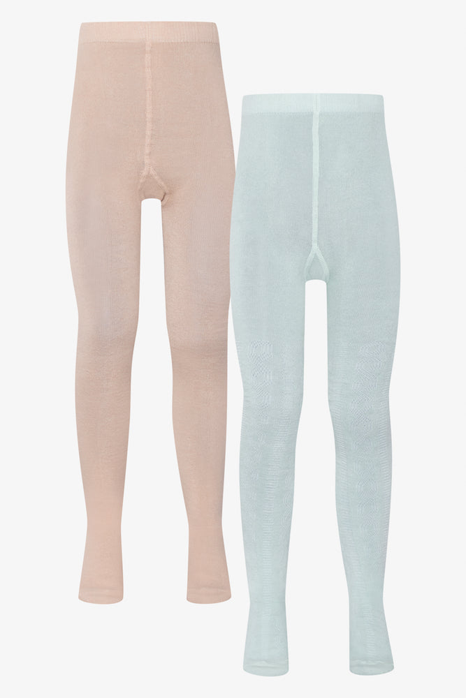 2 Pack Tights Natural And Blue