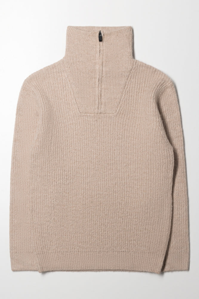 Quarter Zip Jersey Natural