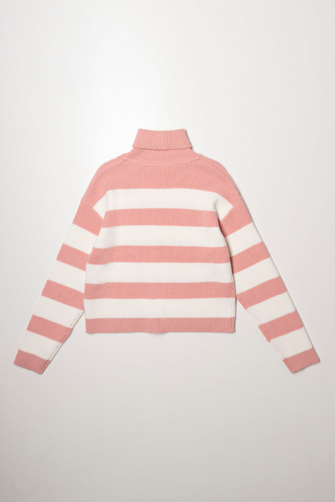 Poloneck Pink And White (2)