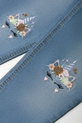 Unicorn Embroidered Denim Mom Jeans Blue (1)
