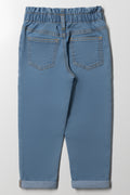 Unicorn Embroidered Denim Mom Jeans Blue (2)