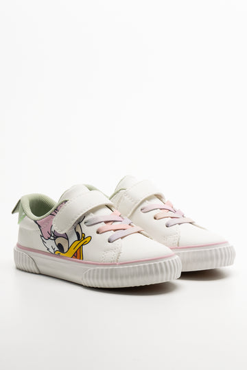 Minnie Mouse Sneakers With Rainbow Laces Cream