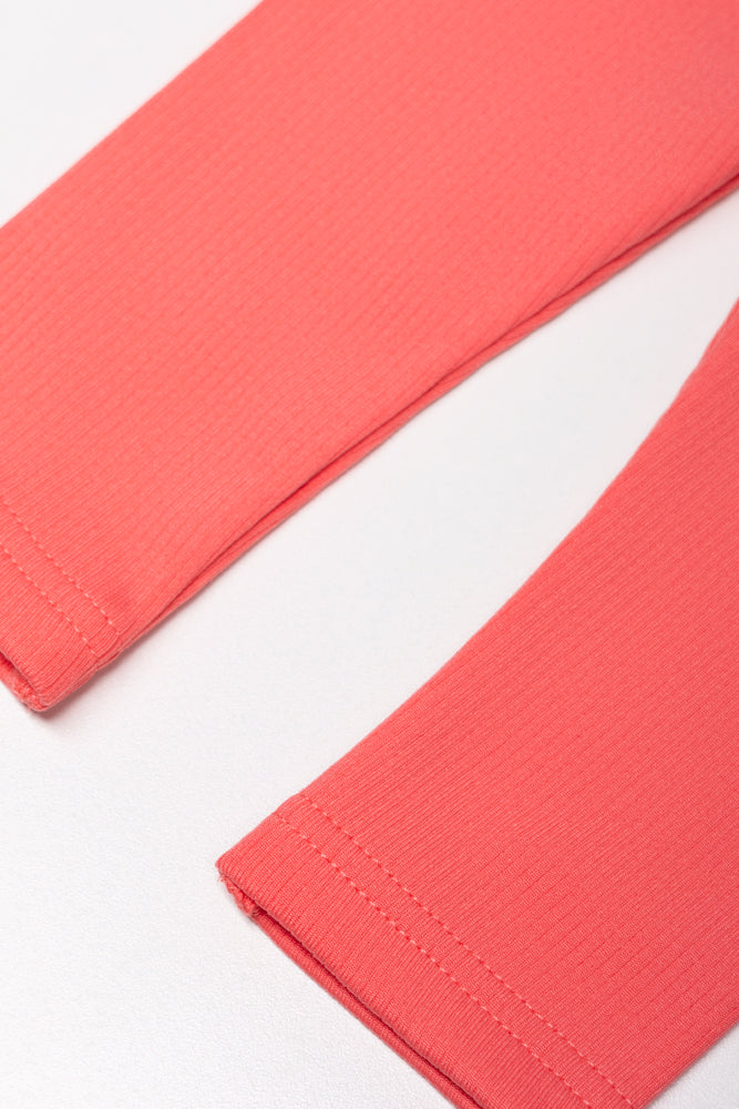 Anglaise Trim Top And Leggings Set Peach (2)
