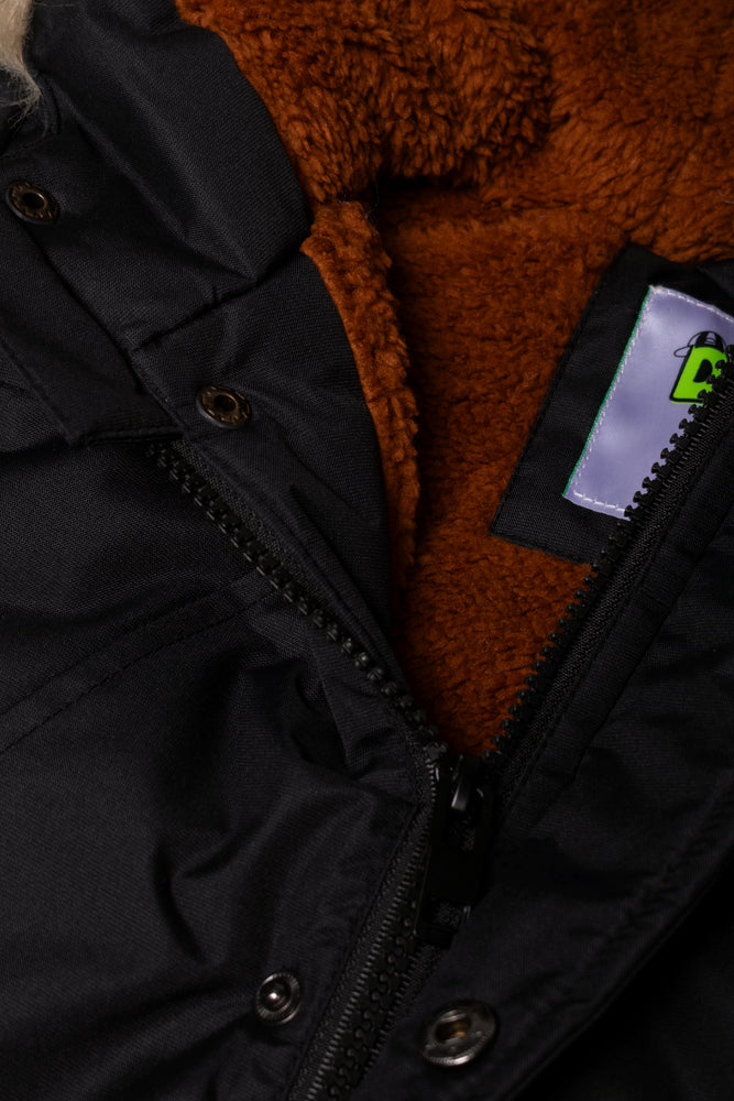 Hooded Parka Jacket Black