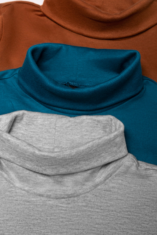 3 Pack Polonecks Brown, Grey And Blue (1)