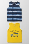 2 Pack Vests Navy And Yellow