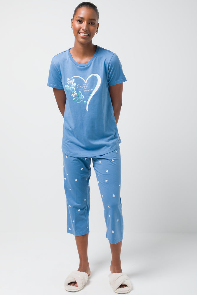 Beautiful Dreamer Capri Pyjamas Blue
