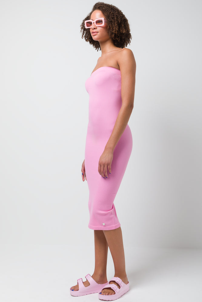 Seamless Midi Bandeau Skirt Pink (1)