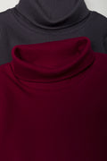 2 Pack Polonecks Dark Grey And Burgundy (1)